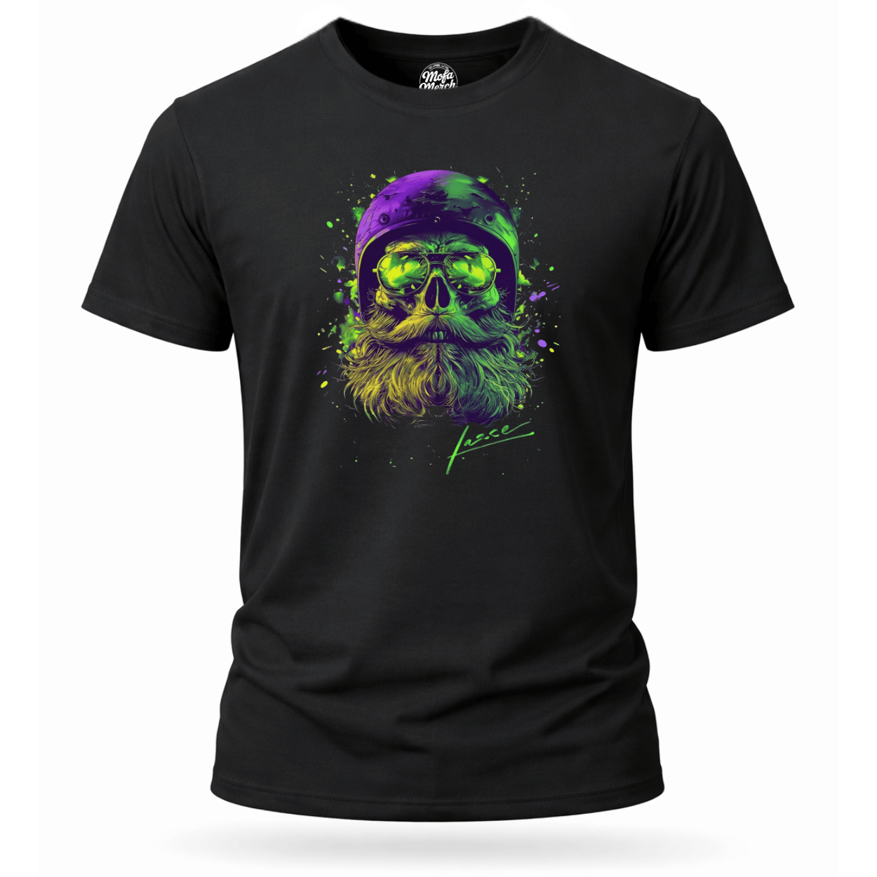 T-Shirt. Neon Skull Rider.