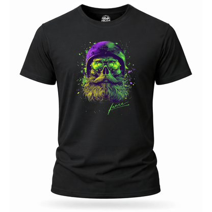 T-Shirt. Neon Skull Rider.