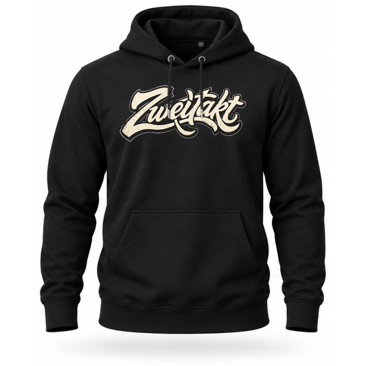Hoodie Softstyle®. Zweitakt Retro weiß.