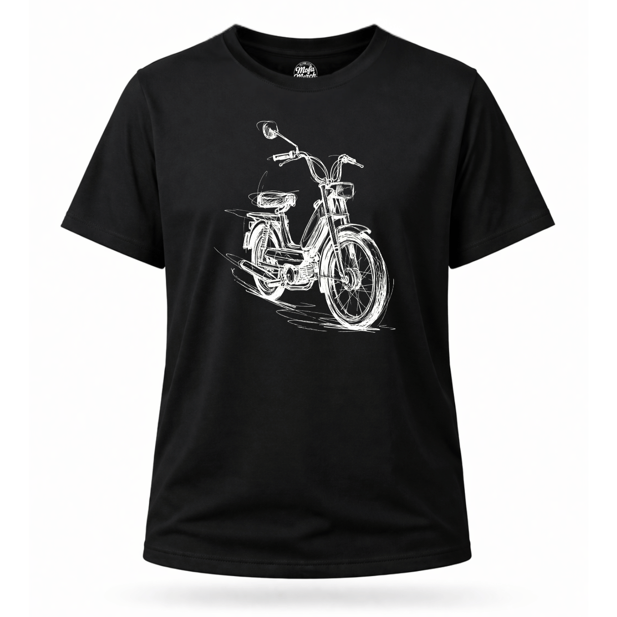 Mädels T-Shirt. Classic Moped Sketch.