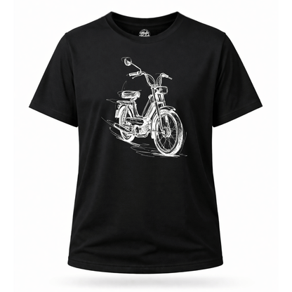 Mädels T-Shirt. Classic Moped Sketch.