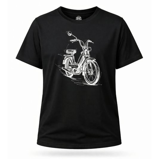 Mädels T-Shirt. Classic Moped Sketch.