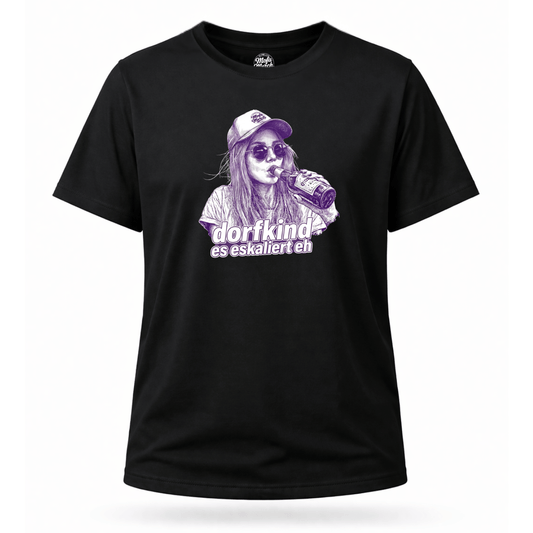 Mädels T-Shirt. Dorfkind – es eskalierte eh.
