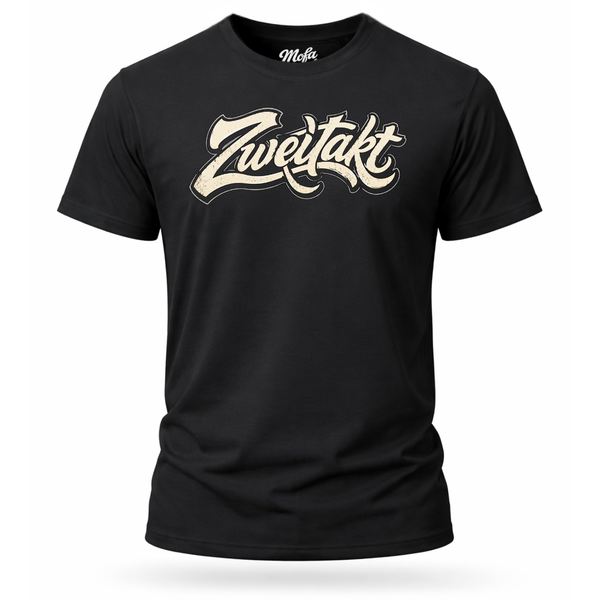 T-Shirt. Zweitakt Retro weiß.