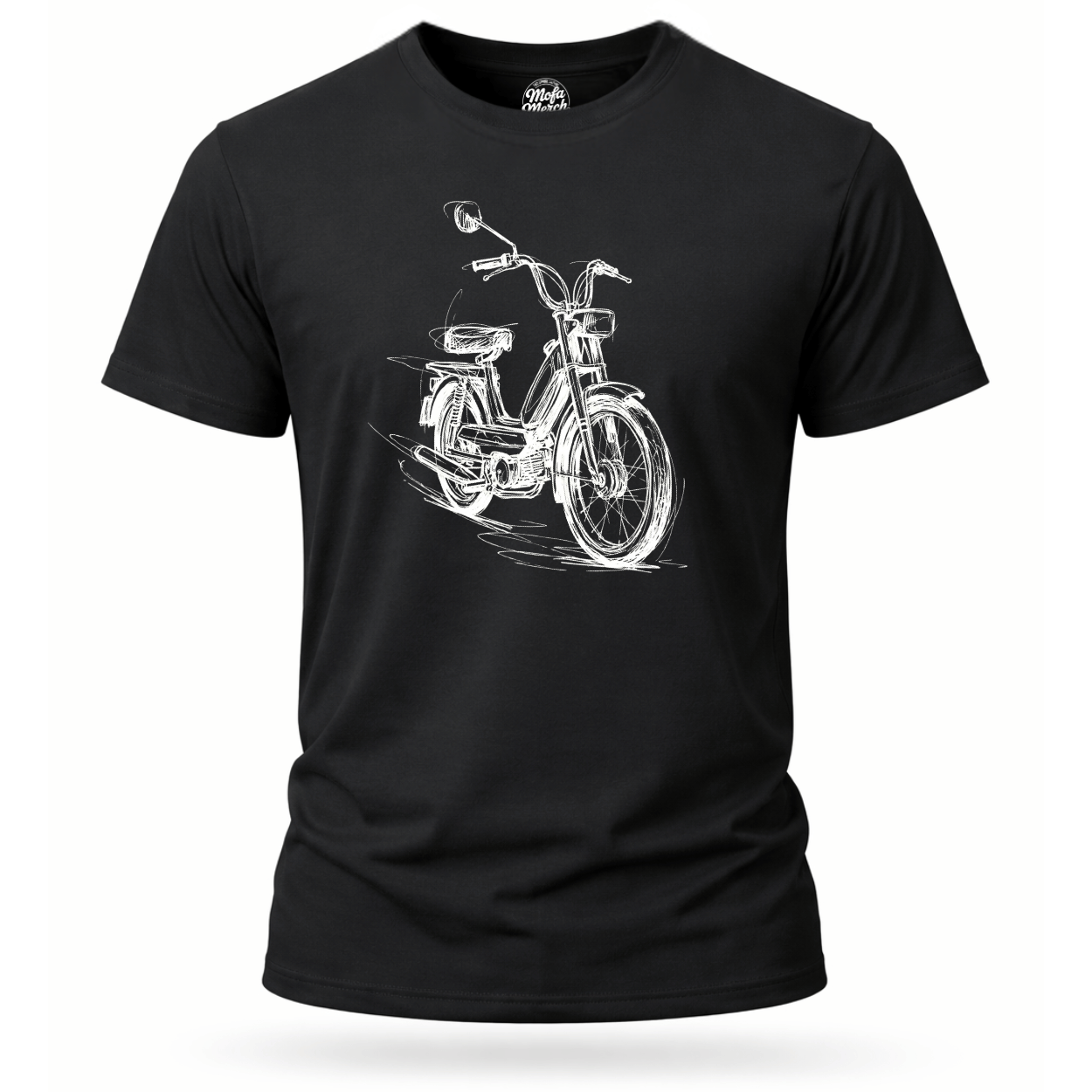 T-Shirt. Classic Moped Sketch.
