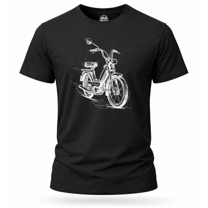 T-Shirt. Classic Moped Sketch.