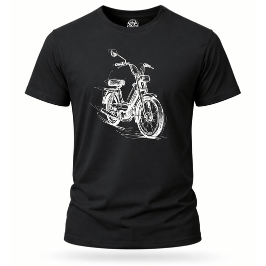 T-Shirt. Classic Moped Sketch.