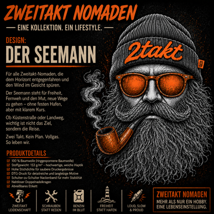 T-Shirt. Zweitakt Nomaden – Der Seemann.