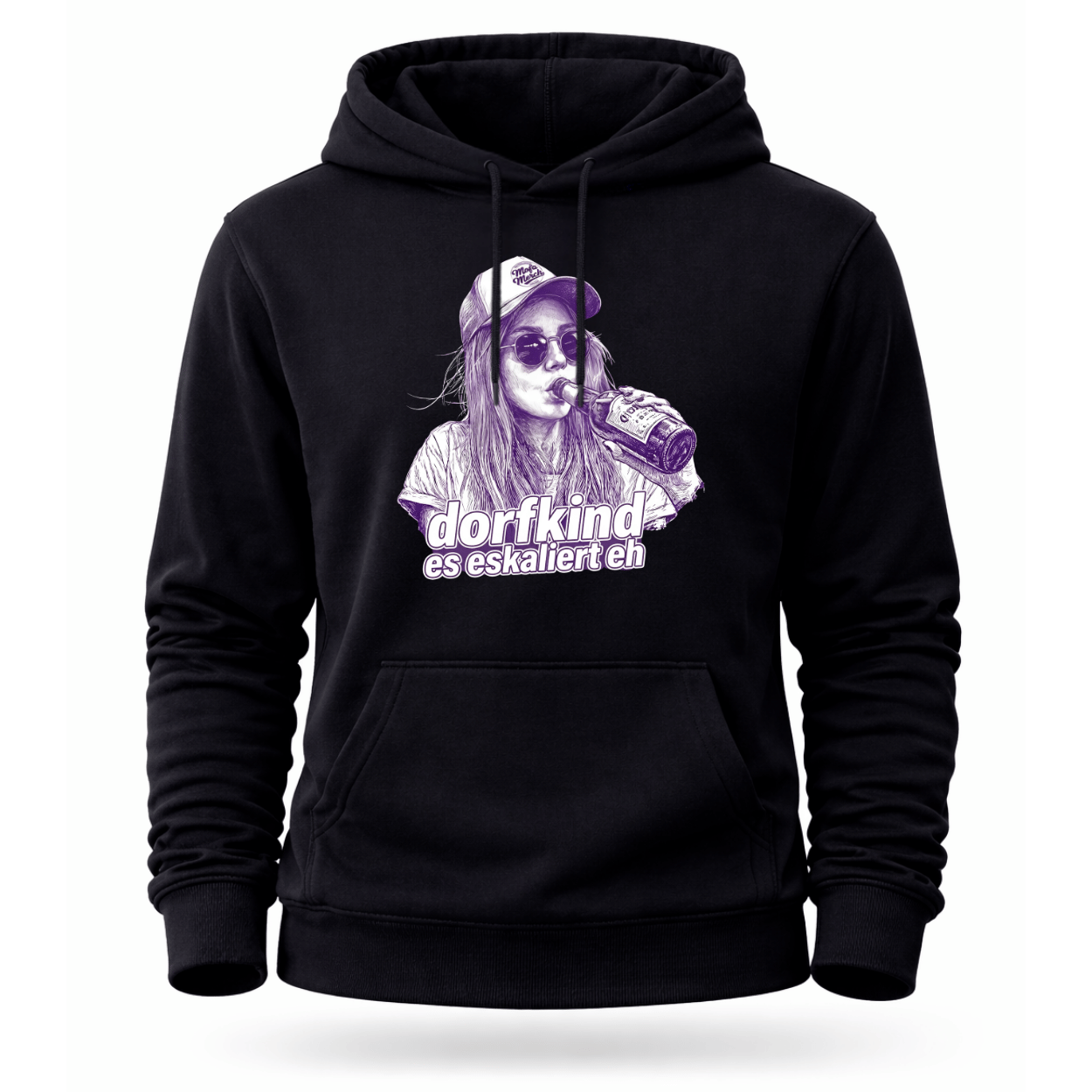 Mädels Hoodie Softstyle®. Dorfkind – es eskaliert eh.