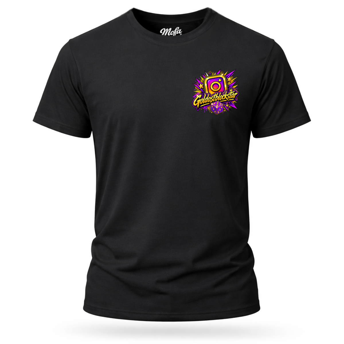 T-Shirt. Goldostblockstar / Beidseitig