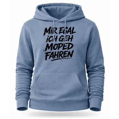 Mädels Hoodie Softstyle®. Mir egal, ich geh Moped fahren.