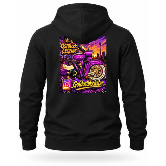 Hoodie Softstyle®. Goldostblockstar / Beidseitig.