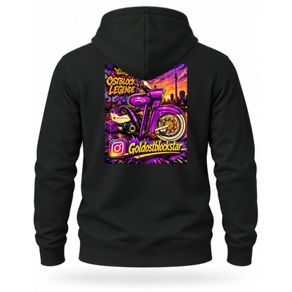 Zip Hoodie Softstyle®. Goldostblockstar / Beidseitig