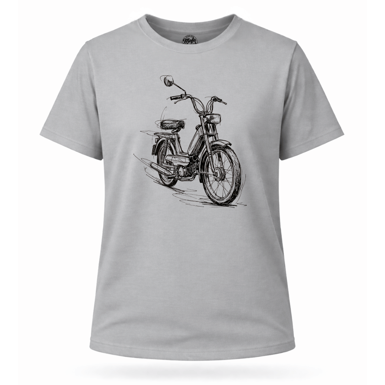 Mädels T-Shirt. Classic Moped Sketch.