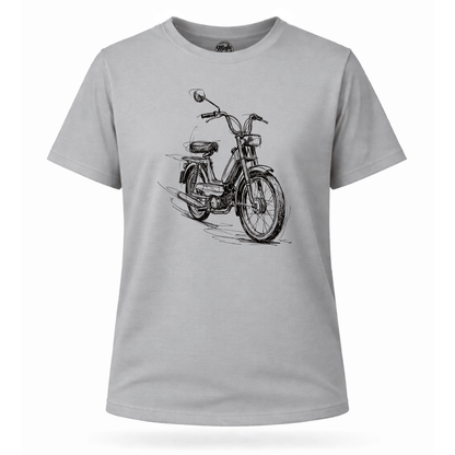 Mädels T-Shirt. Classic Moped Sketch.