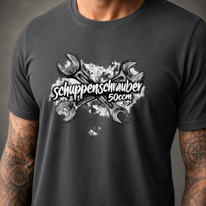 T-Shirt. Schuppenschrauber 50ccm.