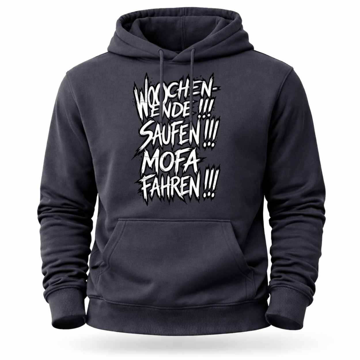Hoodie Softstyle®. Wochenende. Saufen. Mofa fahren.