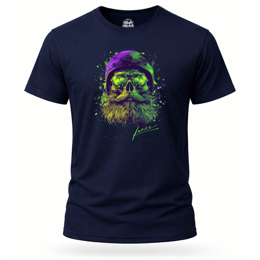 T-Shirt. Neon Skull Rider.