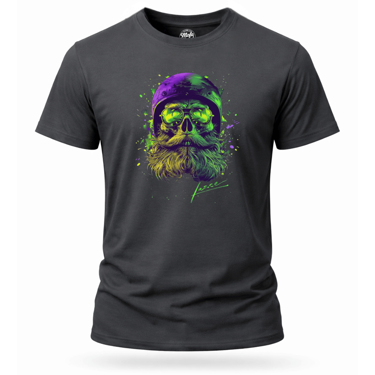 T-Shirt. Neon Skull Rider.