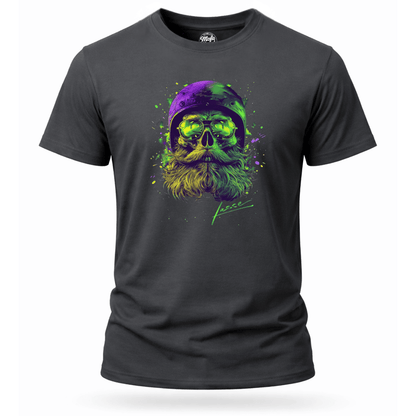 T-Shirt. Neon Skull Rider.