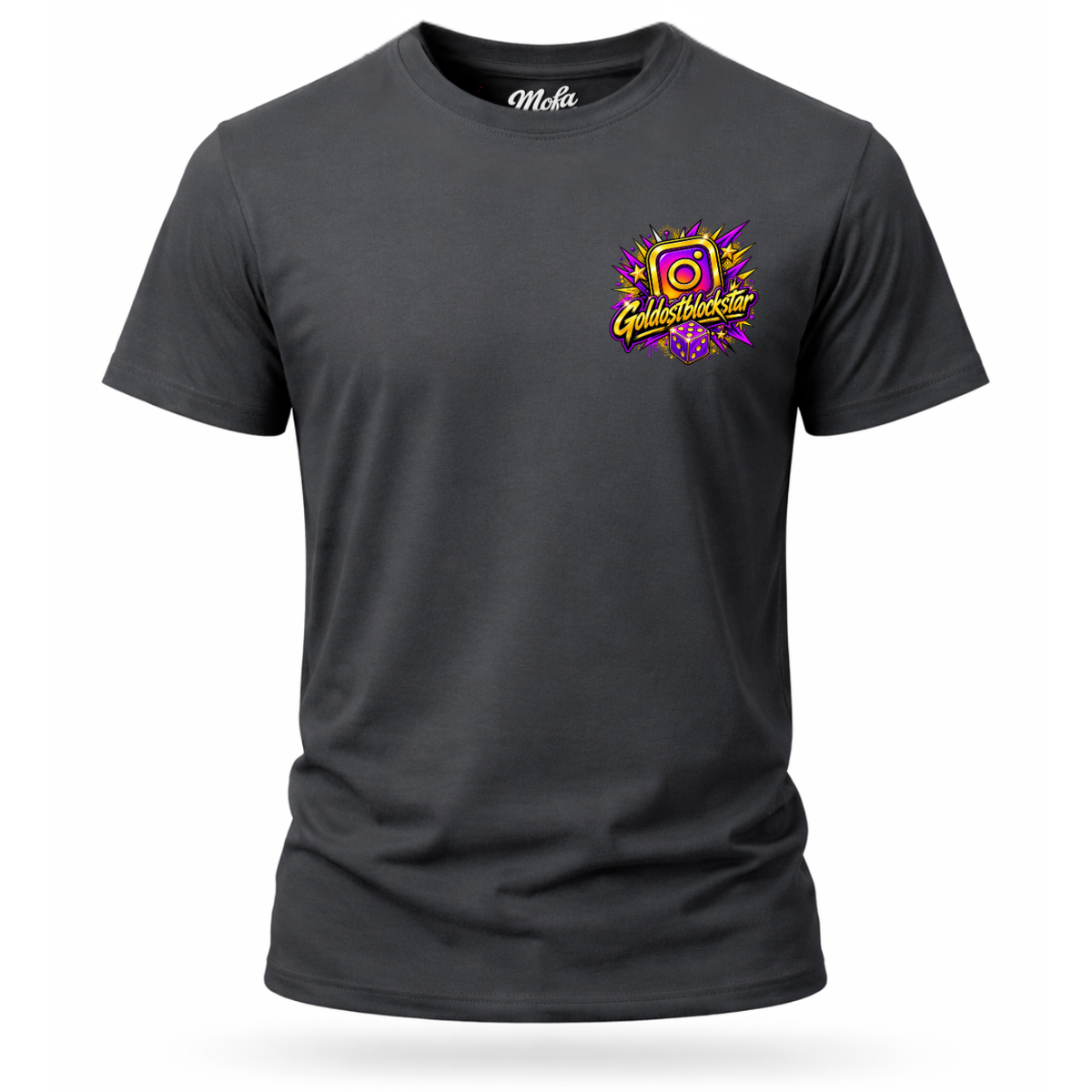 T-Shirt. Goldostblockstar / Beidseitig