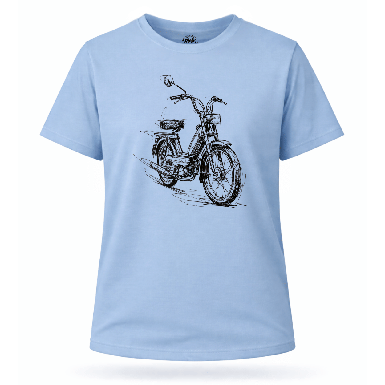 Mädels T-Shirt. Classic Moped Sketch.