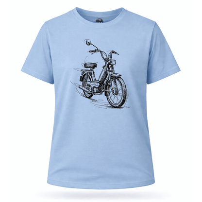 Mädels T-Shirt. Classic Moped Sketch.