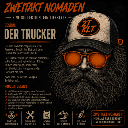 T-Shirt. Zweitakt Nomaden – Der Trucker.