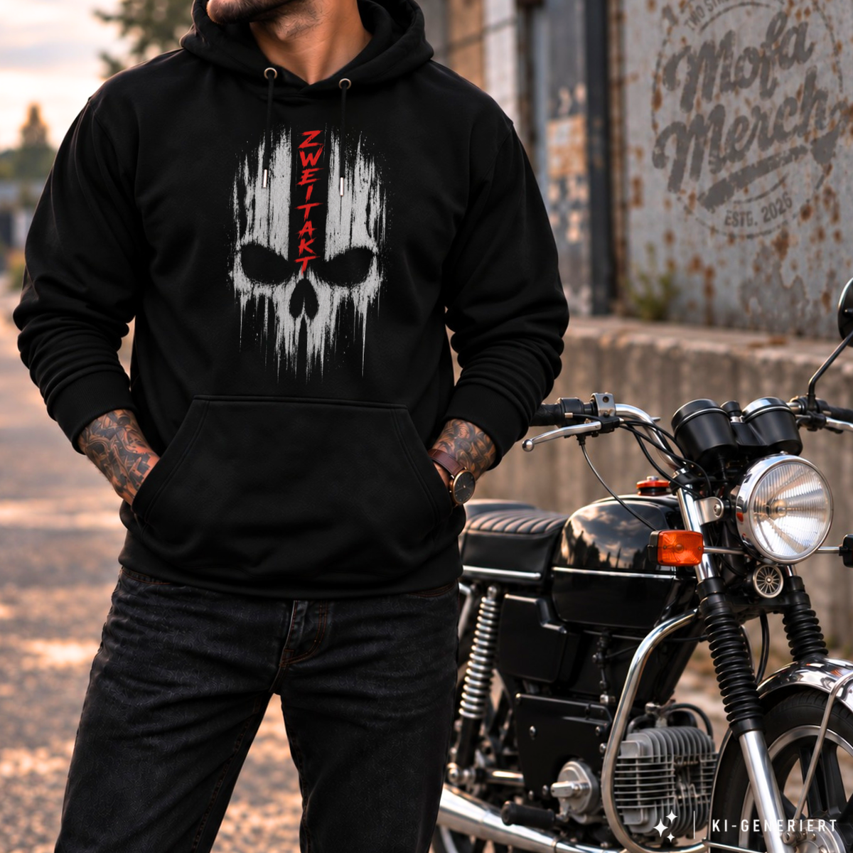 Hoodie Softstyle®. Zweitakt Skull.