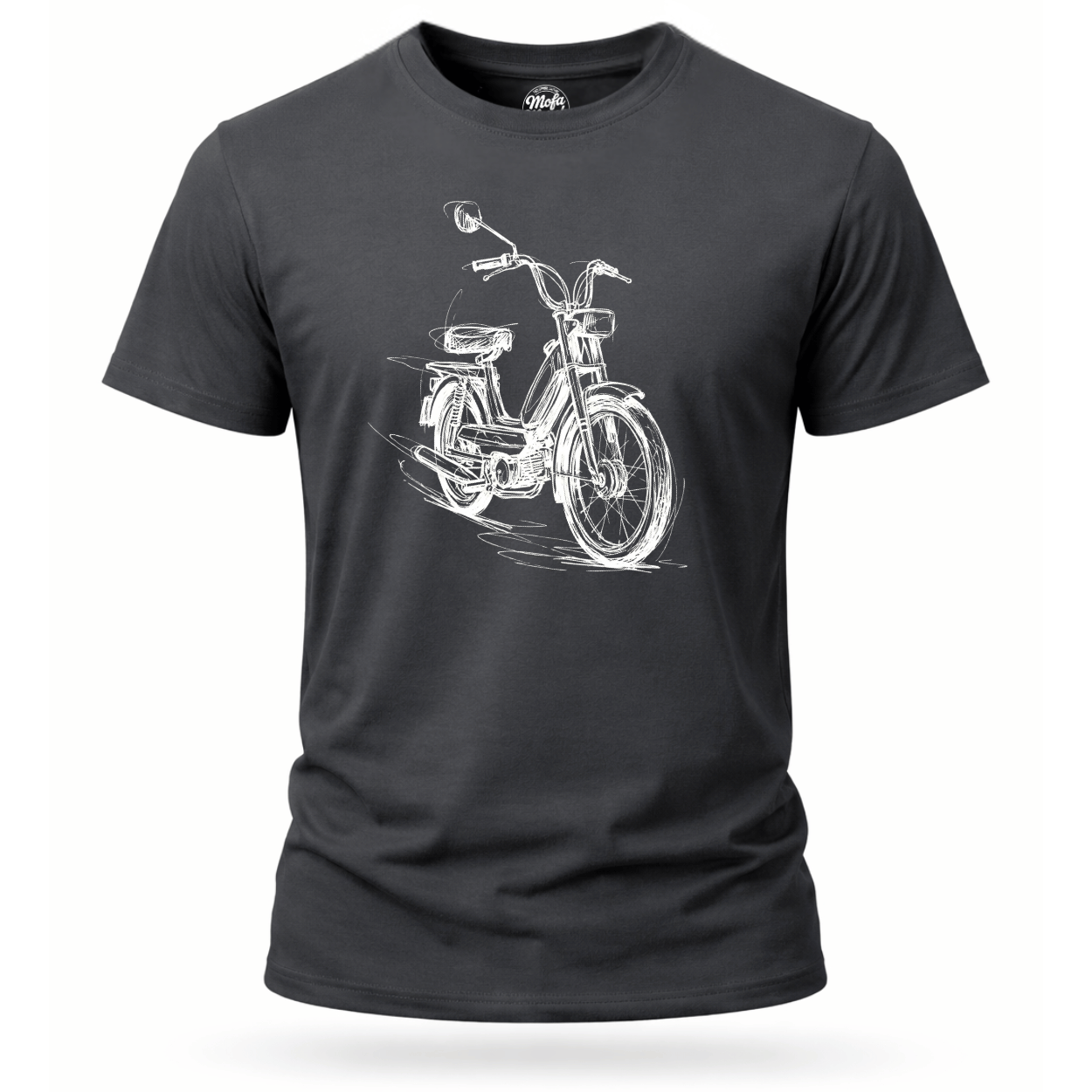 T-Shirt. Classic Moped Sketch.