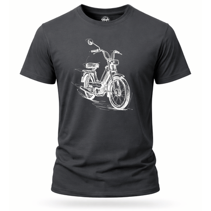 T-Shirt. Classic Moped Sketch.