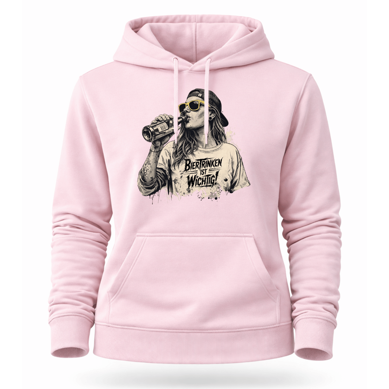 Mädels Hoodie Softstyle®. Biertrinken ist wichtig!