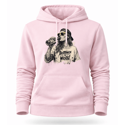 Mädels Hoodie Softstyle®. Biertrinken ist wichtig!