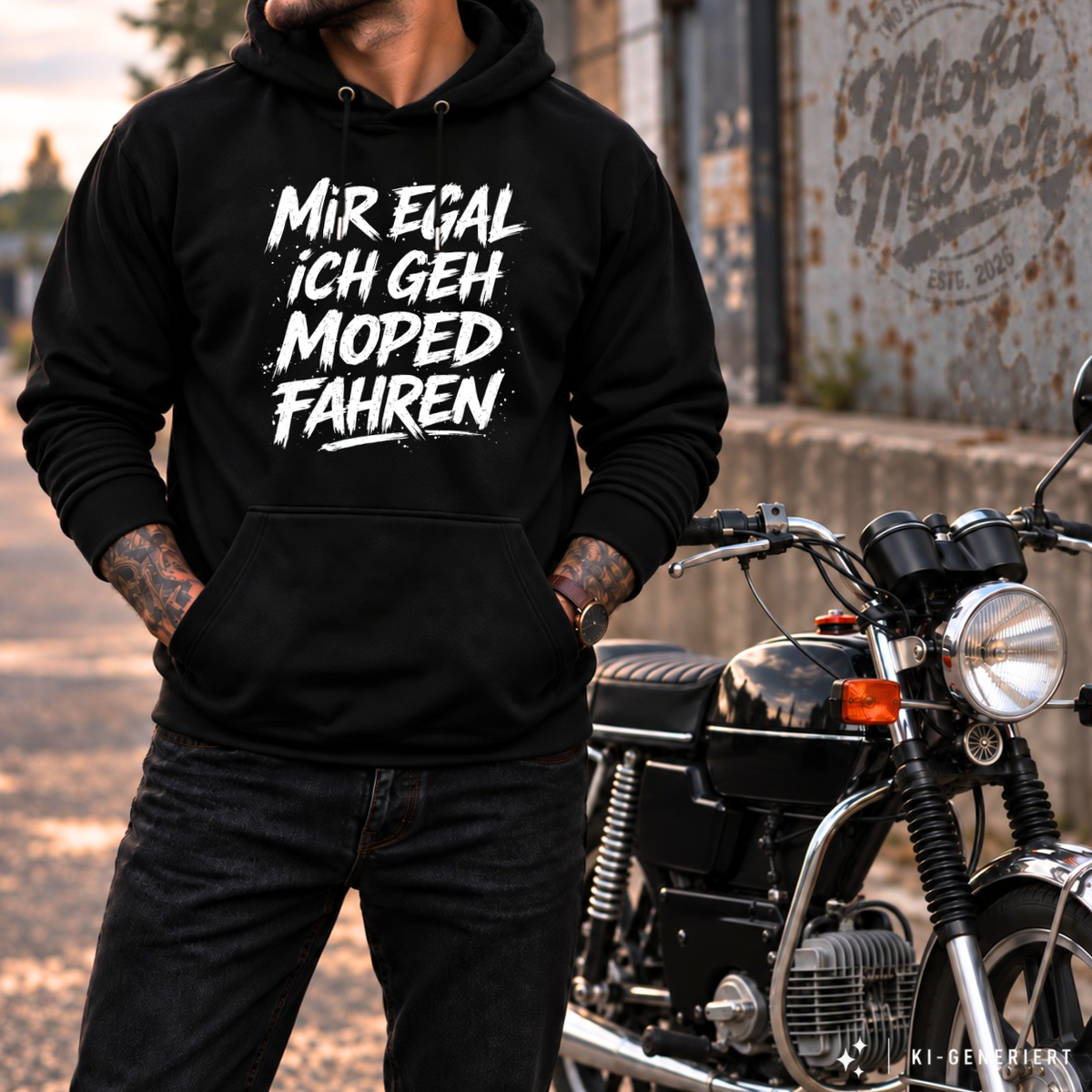 Hoodie Softstyle®. Mir egal, ich geh Moped fahren.