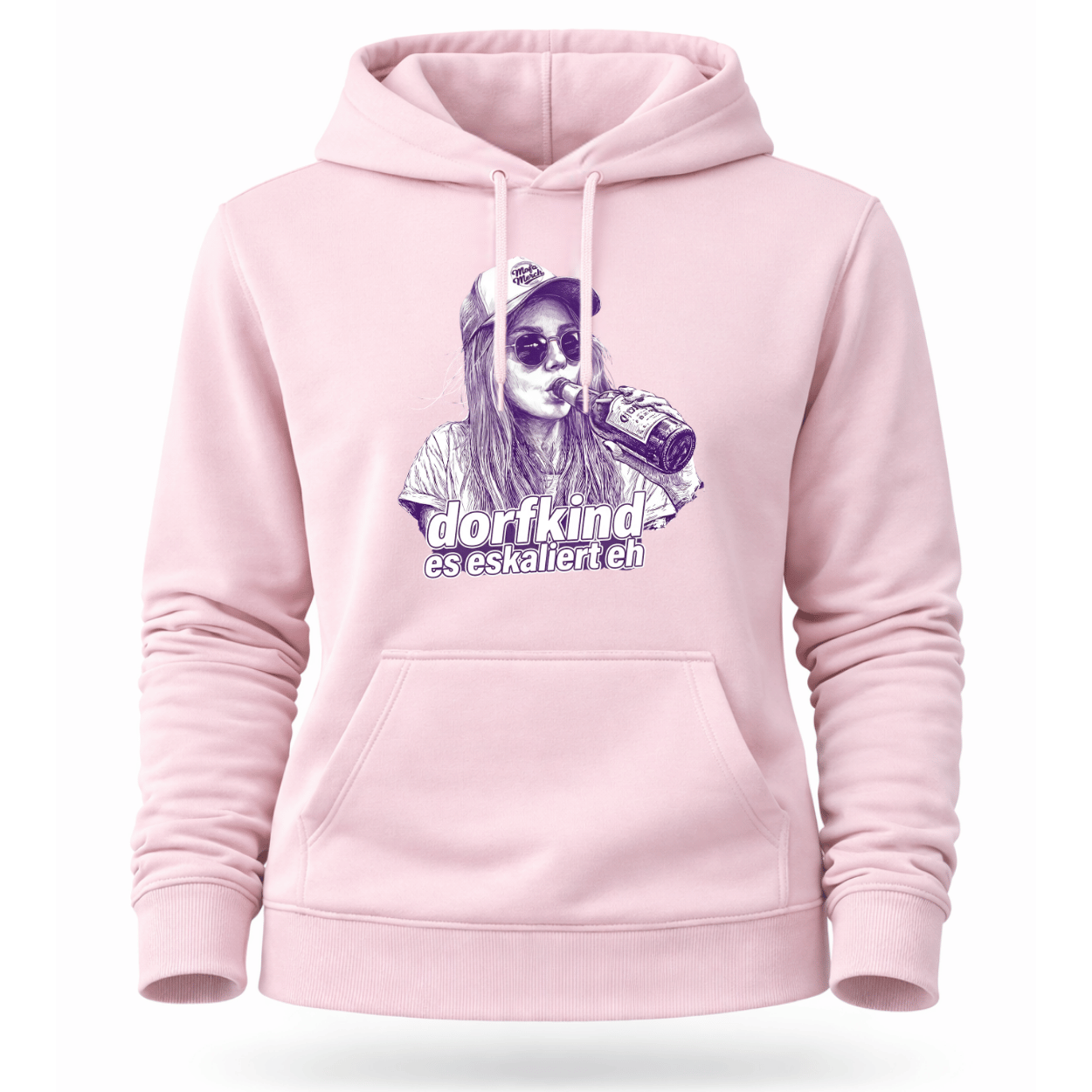 Mädels Hoodie Softstyle®. Dorfkind – es eskaliert eh.
