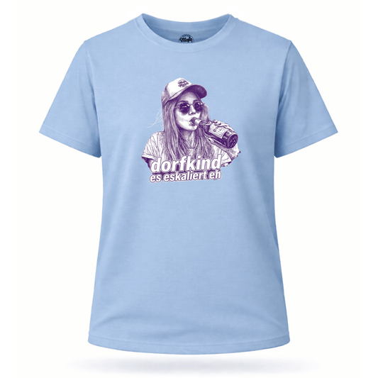 Mädels T-Shirt. Dorfkind – es eskalierte eh.
