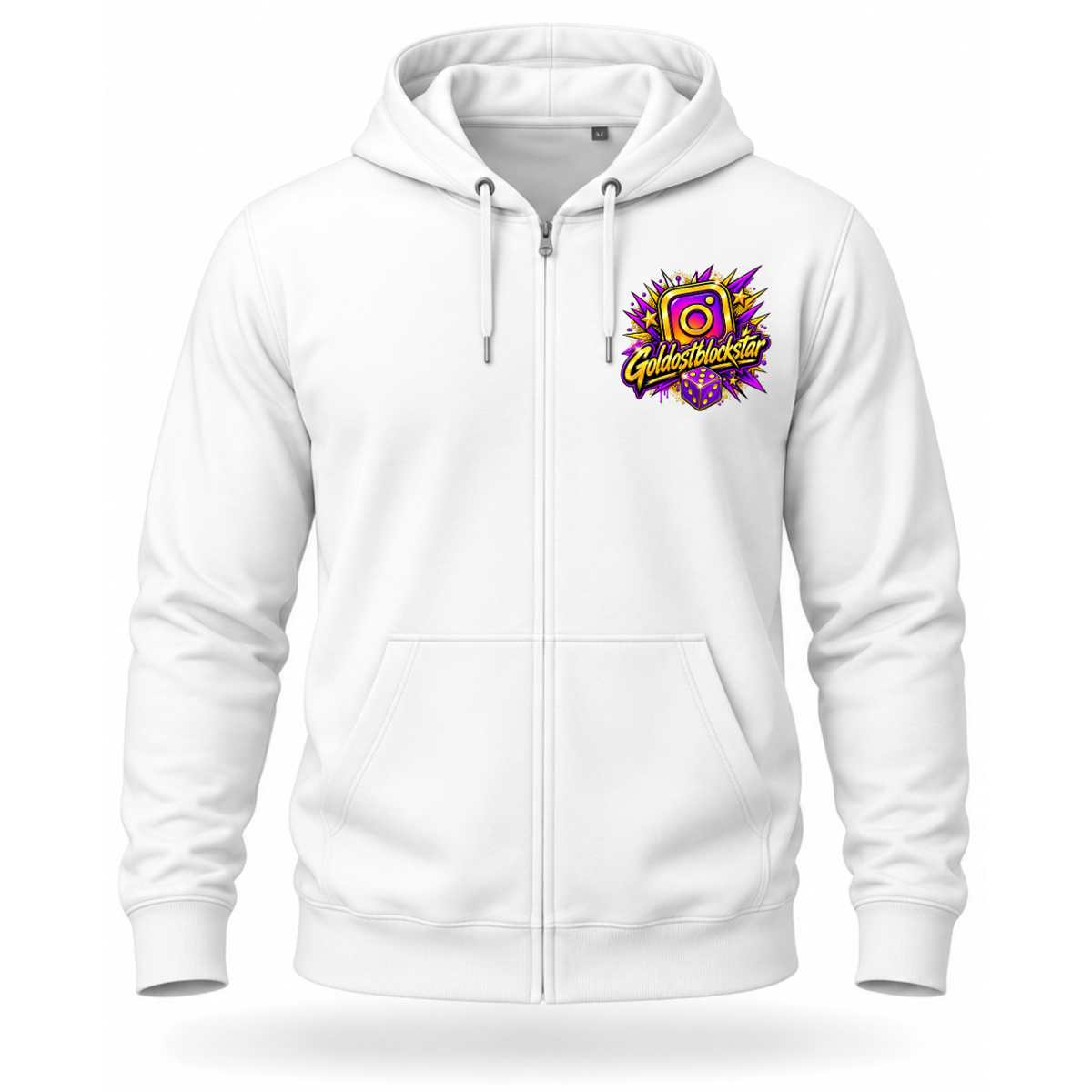 Zip Hoodie Softstyle®. Goldostblockstar / Beidseitig