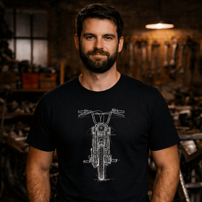 T-Shirt. Frontskizze Puch.