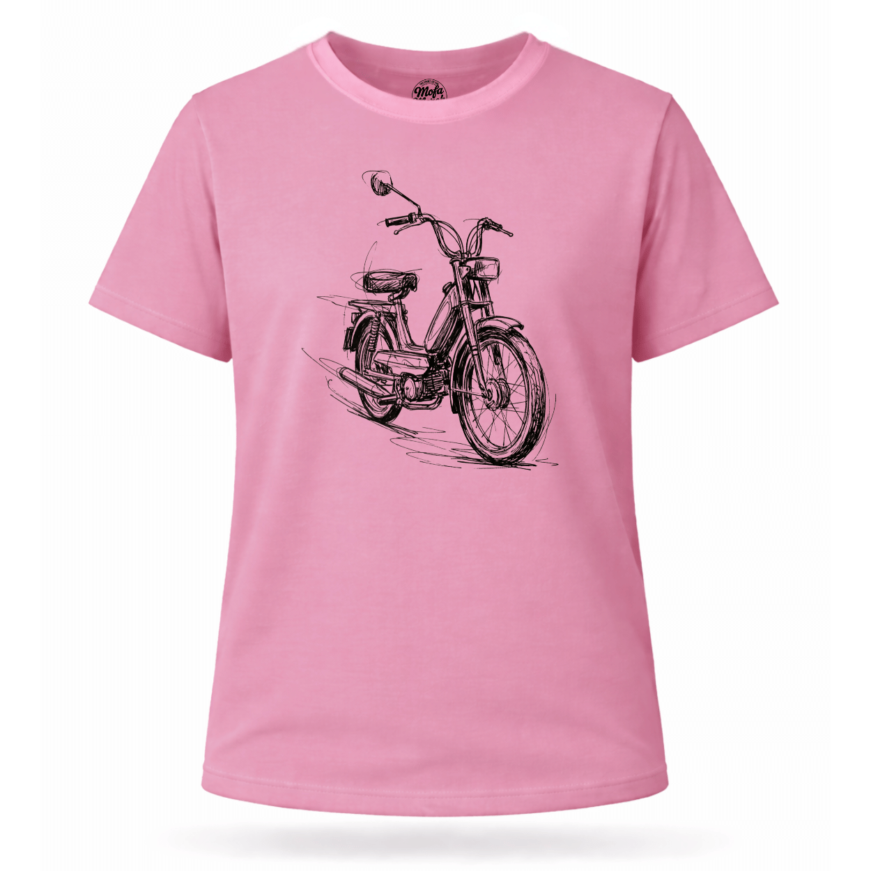 Mädels T-Shirt. Classic Moped Sketch.