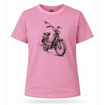 Mädels T-Shirt. Classic Moped Sketch.