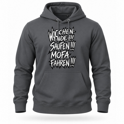 Hoodie Softstyle®. Wochenende. Saufen. Mofa fahren.
