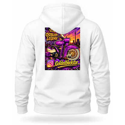 Zip Hoodie Softstyle®. Goldostblockstar / Beidseitig