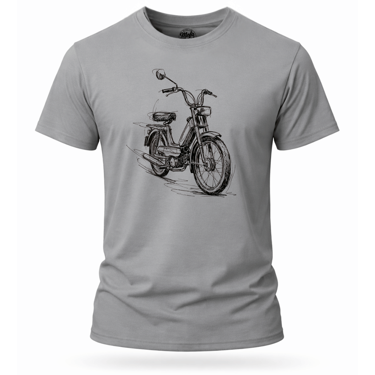 T-Shirt. Classic Moped Sketch.