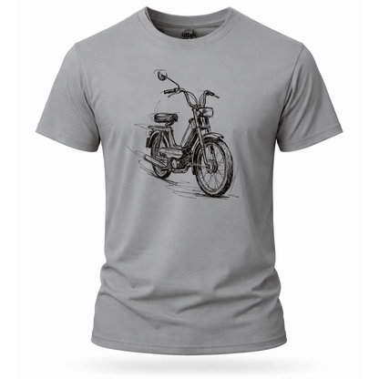 T-Shirt. Classic Moped Sketch.