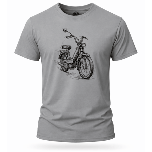 T-Shirt. Classic Moped Sketch.