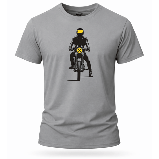 T-Shirt. Fokus auf die Straße.