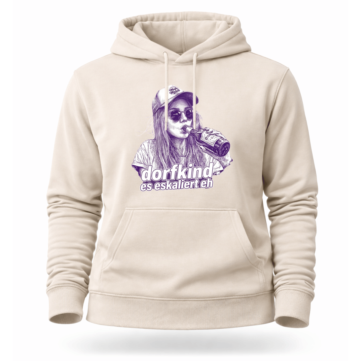 Mädels Hoodie Softstyle®. Dorfkind – es eskaliert eh.