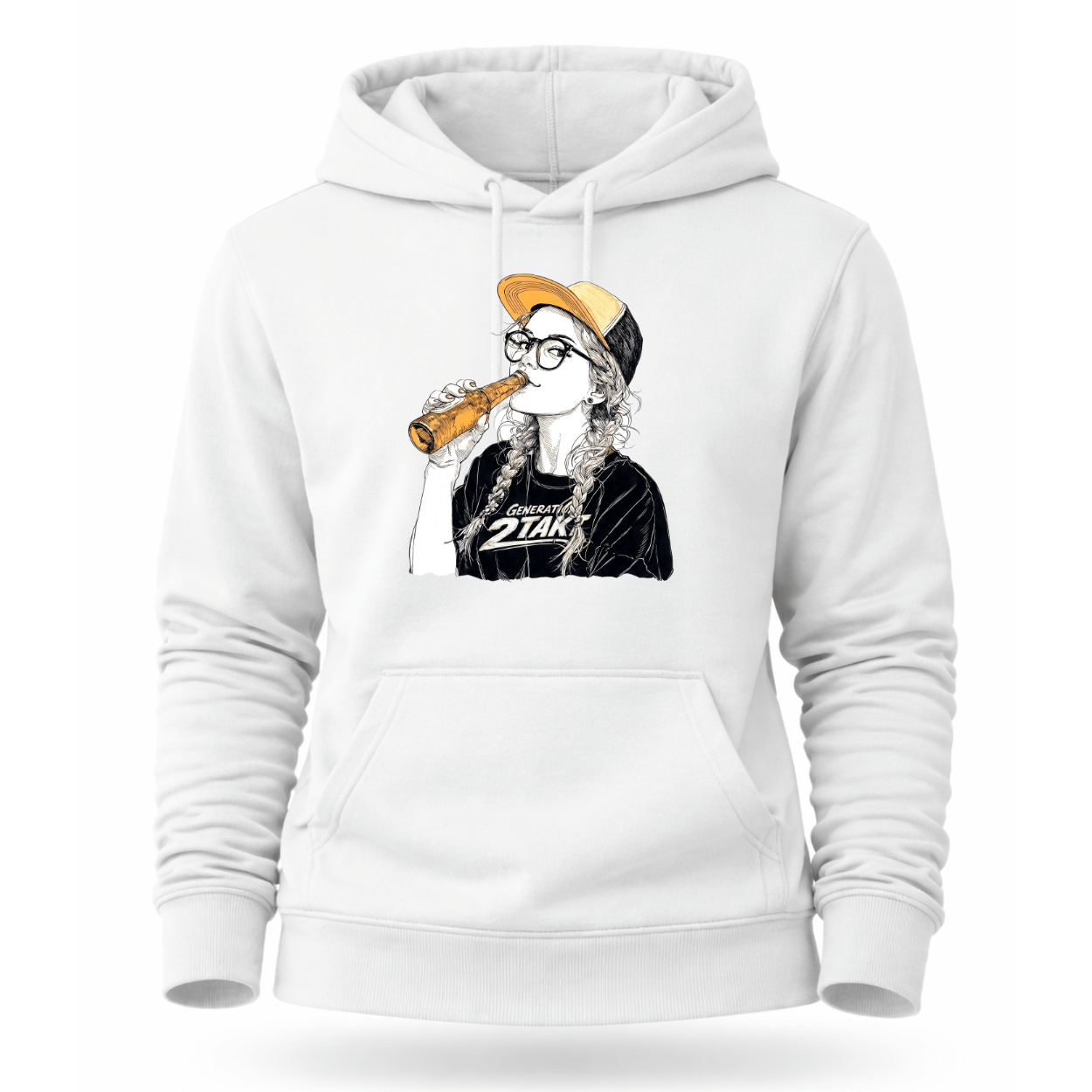 Mädels Hoodie Softstyle®. Moped Mädel – Generation 2Takt.