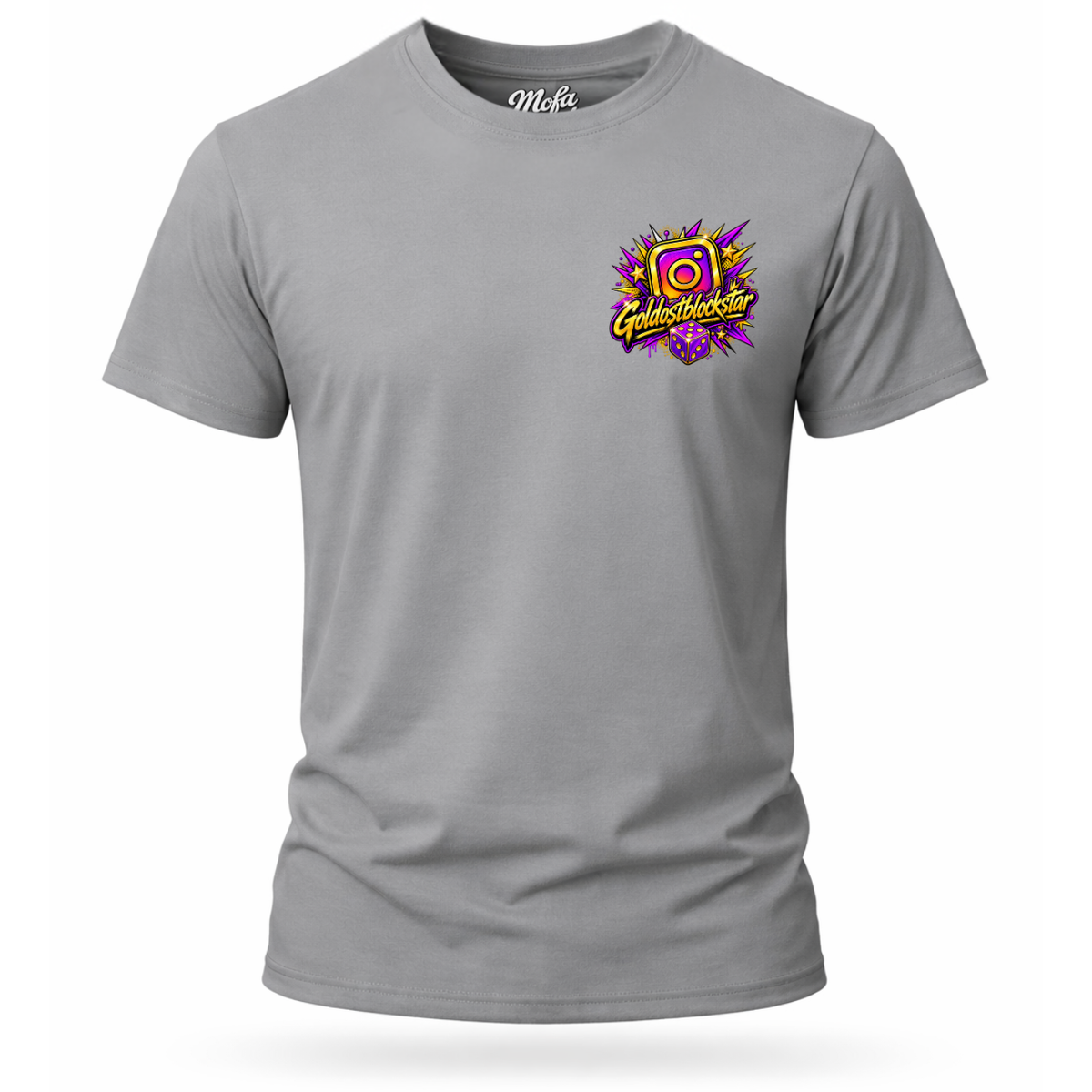 T-Shirt. Goldostblockstar / Beidseitig
