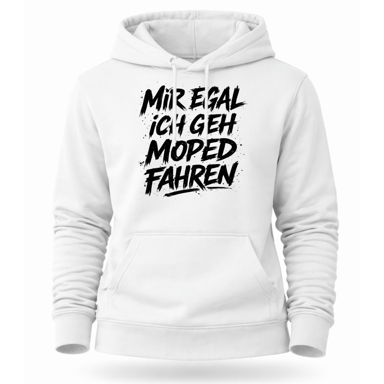 Mädels Hoodie Softstyle®. Mir egal, ich geh Moped fahren.